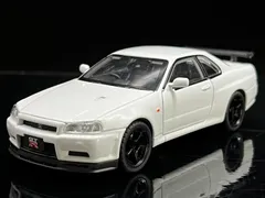 スカイラインGTR R34　日産 1/32 ミニカー 白 H181