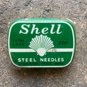 (M)6 未開封 デッドストック Shell 200 EXTRA LOUD STEEL NEEDLES シェル 200本 蓄音機針 SP盤 78回転 ブリキケース