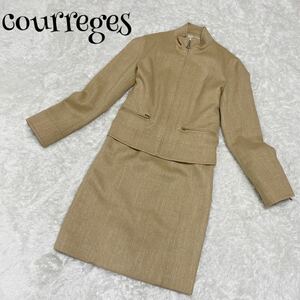 courreges クレージュ ☆ スーツ ジャケット ワンピース セットアップ ラメラメ シルク混 卒業式 入学式 入園式 卒園式