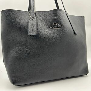 【極美品】 COACH コーチ トートバッグ ビジネスバッグ アベニュー レザー 本革 黒 ブラック メンズ レディース A4収納 通勤 通学 肩がけ