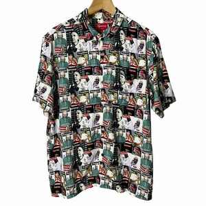 シュプリーム SUPREME 23SS Magazine S/S Shirt マガジンプリント 半袖 シャツ 総柄 M 黒 白 赤 緑 マルチカラー メンズ