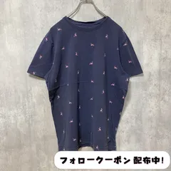 古着 used　NAUTICA　ノーティカ　半袖フラミンゴ柄Tシャツ　ネイビー