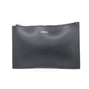 良好◆FURLA フルラ フラットポーチ◆ ブラック レディース 小物入れ poach インナーバッグ