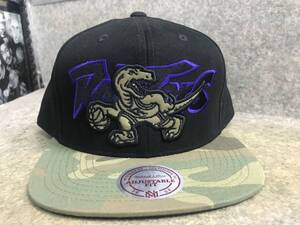 NBA公式 MITCHELL&NESS ミッチェル&ネス woodland カモフラ 迷彩 トロント ラプターズ Raptors スナップバックキャップ 帽子 USA正規品 紫