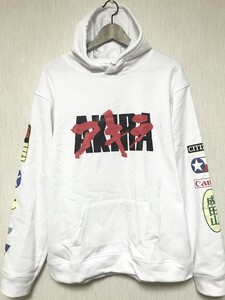 AKIRA パーカー ホワイト アキラ サイズL アニメ 90s ムービー 映画 ブラック black movie tee 邦画 送料無料 希少 hoody フード 新品