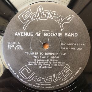 12インチ AVENUE B BOOGIE BAND / BUMPER TO BUMPER - SO MUCH FOR LOVE SSC08