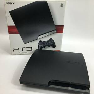 1円～ SONY/ソニー PlayStation/PS3 本体 CECH-2100A 120GB チャコールブラック 説明書/箱付 初期化/動作確認済 1スタ 24f菊HG