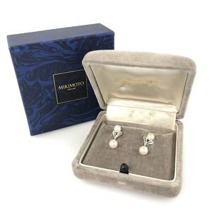 【ITCT7VOJSDIS】未使用 MIKIMOTO ミキモト K18 パール 真珠 ハートモチーフ ピアス 3.4ｇ