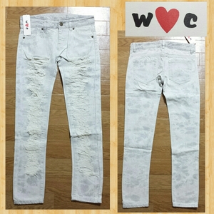 定価8295円 WC ダブルシー 新品 ウォッシュ ダメージ加工デニム M