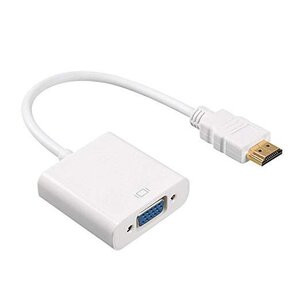 【vaps_2】HDMI(オス) to VGA(メス) 変換アダプター 《ホワイト》 HDMI A(オス)-ミニD-sub15ピン(メス) 送込