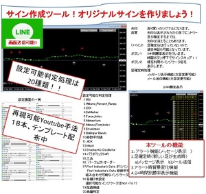 【サイン作成ツール！！ 設定可能判定処理は２０種類！！】　シグナルツール バイナリーオプション FX ハイロ― リペイント無し!!