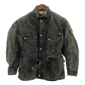 60年代 イングランド製 Belstaff ベルスタッフ TRIAL MASTER オイルドジャケット モーターサイクル ブラック (メンズ 38) 中古 古着 Q3894