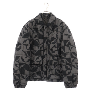 ルイヴィトン 22SS MONOGRAM FLOWER QUILTED JACKET RM221M I89 HMB09E モノグラム フラワー ジップアップジャケット ブラック