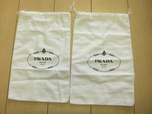 プラダ/PRADA/レディース/シューズカバー/袋/2枚/縦33ｃｍ横22ｃｍ/ホワイト/中古品/送料込み