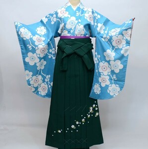 着物袴セット ジュニア用 適応身長140ｃｍ～158ｃｍ ショート丈 卒業式にどうぞ 新品（株）安田屋 NO26805