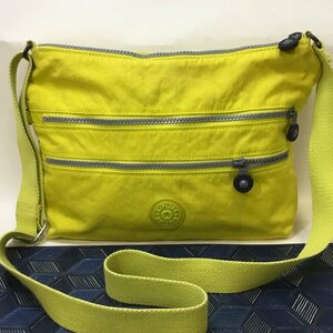 【中古/現状品/CH】Kipling キプリング ショルダー バッグ イエロー系 ナイロン 斜め掛け レディース バッグ チャーム無し　MZ0528