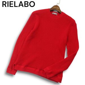 RIELABO リエラボ ニコルクラブ フォーメン 秋冬 クルーネック★ リブ ニット セーター Sz.48　メンズ 赤　A4T10534_A#K