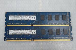 CB6333(3) & DDR3-1600 8GB×2枚 計16GB （PC3-12800） デスクトップ用メモリ 中古動作品 チェック済み SKhynix HMT41GU6BFR8C-PB