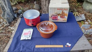 電気で煮込む陶器鍋 今西金属 昭和後期 通電確認 昭和レトロ 調理器具