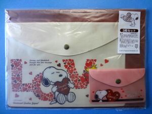 【廃盤】 USJ 限定★スヌーピー/フラットケース 3種類 セット/2015年 Snoopy