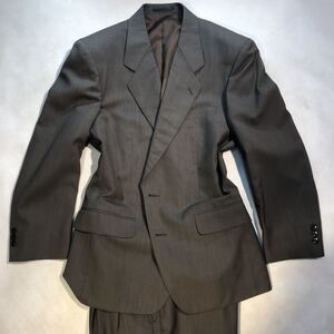 新品【サイズAB5 M★高級DORMEUIL】2Bシングルスーツ 本台場仕立て グレー系 背抜き/ノーベンツ 86cm/2タック 最高級セットアップ 背広