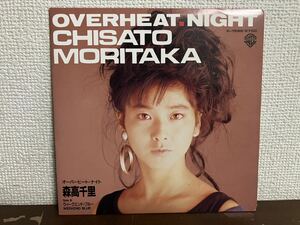 森高千里 オーバーヒート・ナイト シングル レコード　和モノ　LATE 80‘s アイドル ウイークエンド・ブルー CHISATO MORITAKA 