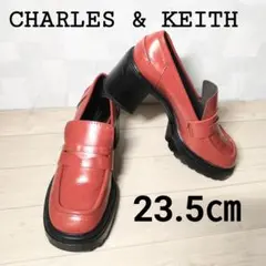 【送料無料】☆CHARLES & KEITH☆ペニーローファーパンプス☆レッド