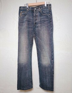 【美品】アルマーニジーンズ ARMANI JEANS デニム パンツ メンズ ユニセックス ボタンフライ イタリア製 ジーパン コットン プレート 31