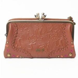 アナスイ(ANNA SUI) ハミング 口金長財布　がま口長財布 ブラウン　森ガール