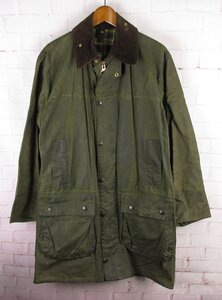 FJ25974 Barbour バブアー 80s BORDAR ボーダー オイルドコート 88年製 イングランド製 3ワラント オリーブ系 C38/97cm