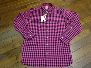安い！新品　送料無料　イタリア　ギローバーチェックシャツ　ピンク　M