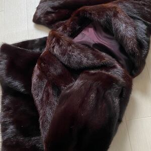 最高級毛皮 ミンクファー MINK ロングコート リアルファー 着丈85cm ダークブラウン 茶 レディース アウター 艶感美しい◎ ボリューム◎