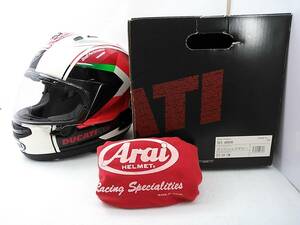 【送料無料】使用極わずか 美品 Arai アライ RX-7X DUCATI CORSE RX-GP RED ARROW Mサイズ 元箱付き ドゥカティ