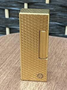 笠G「24797」Dunhill　ライター　ゴールドカラー　dマーク　火花○