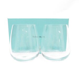 美品 TIFFANY＆Co. ティファニー TCO ロゴ グラス 2点 ペア クリスタル タンブラー コップ SU10425A1