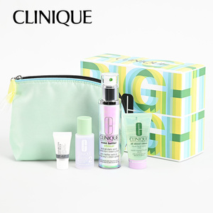 13-17◆CLINIQUE/クリニーク イーブンベターセット23S 限定コフレセット 美容液 メークアップベース 化粧水 洗顔料 オリジナルポーチ付き