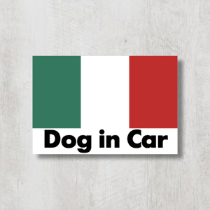 イタリア国旗【Dog in Car/ドッグインカー】マグネットステッカー