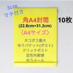 10枚　3cmマチ付き　角A4封筒