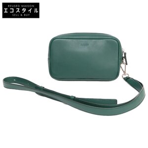 美品/ JIL SANDER ジルサンダー ジェイビジョン レザー 2WAYショルダークラッチバッグ/ 2wayバッグ グリーン メンズ