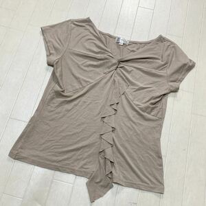 3948☆ MICHAEL KLIEN ミシェル クラン トップス 半袖カットソー 半袖Tシャツ レディース 44 トープ