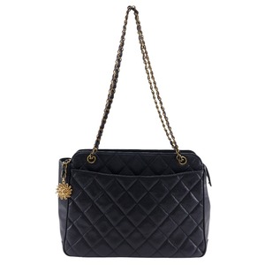 CHANEL シャネル チェーンショルダー ショルダーバッグ キャビアスキン 黒 レディース【I151624171】中古