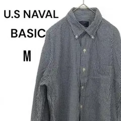 メンズ　シャツ　【M】 USNAVAL　チェック　ブルー