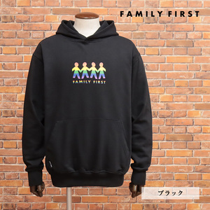 1円/秋冬/FAMILY FIRST MILANO/XSサイズ/パーカー HF2216 HOODIE PRIDE カラフル ピープル かわいい イタリア製 新品/黒/ブラック/jk224/