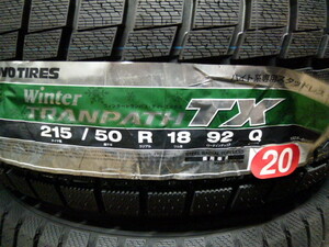 【317】TOYOタイヤ　スタッドレス　WINTER TRANPATH TX　 215/50R18　2020年製造１本のみ