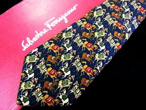 ♪今週の特売980円～♪2743♪良品【Ferragamo】フェラガモ【馬 ウマ 動物 柄】ネクタイ♪