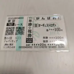 ジャパンカップ オーギュストロダン 現地馬券 がんばれ馬券 応援馬券