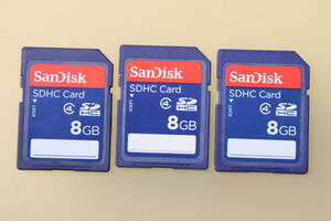 8GB SDHCカード SanDisk ●3枚セット● 