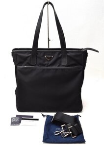 ☆★年末年始在庫一掃セール★☆美品 PRADA プラダ 【2WAY 三角プレート ナイロン ショルダーバッグ 2VG032】ブラック ST付き