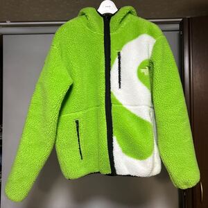 サイズS Supreme/The North Face S Logo Hooded Fleece Jacket ライム フリース ジャケット シュプリーム ノースフェイス