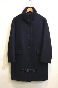 二子玉) UNITED ARROWS ユナイテッドアローズ スタンドカラー ミドルコート ネイビー レディース 36 定価￥51,700- ※毛羽立ち